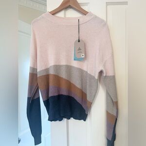 Prana Women's Sweater in Pink, Gray, and Brown